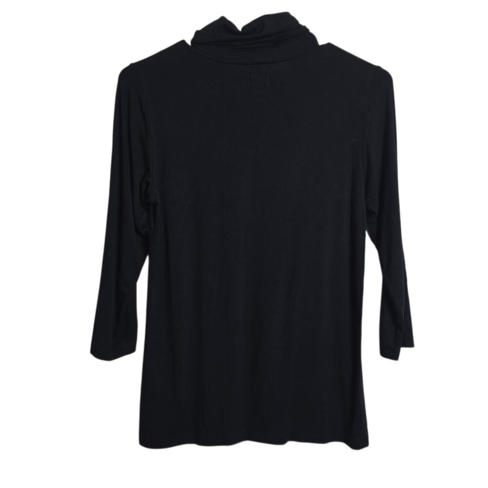 L'Agence Aja Turtleneck Black Three Quarter Sleeves Luxury Shirt Blouse Medium - Picture 4 of 8
